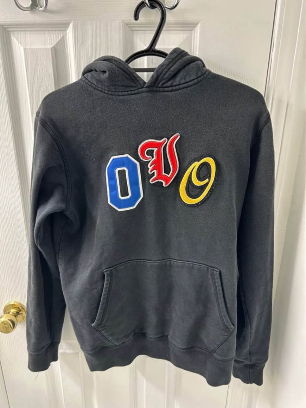 OVO Drake Embroidered Rug Patch Hoodie Black, Size Small